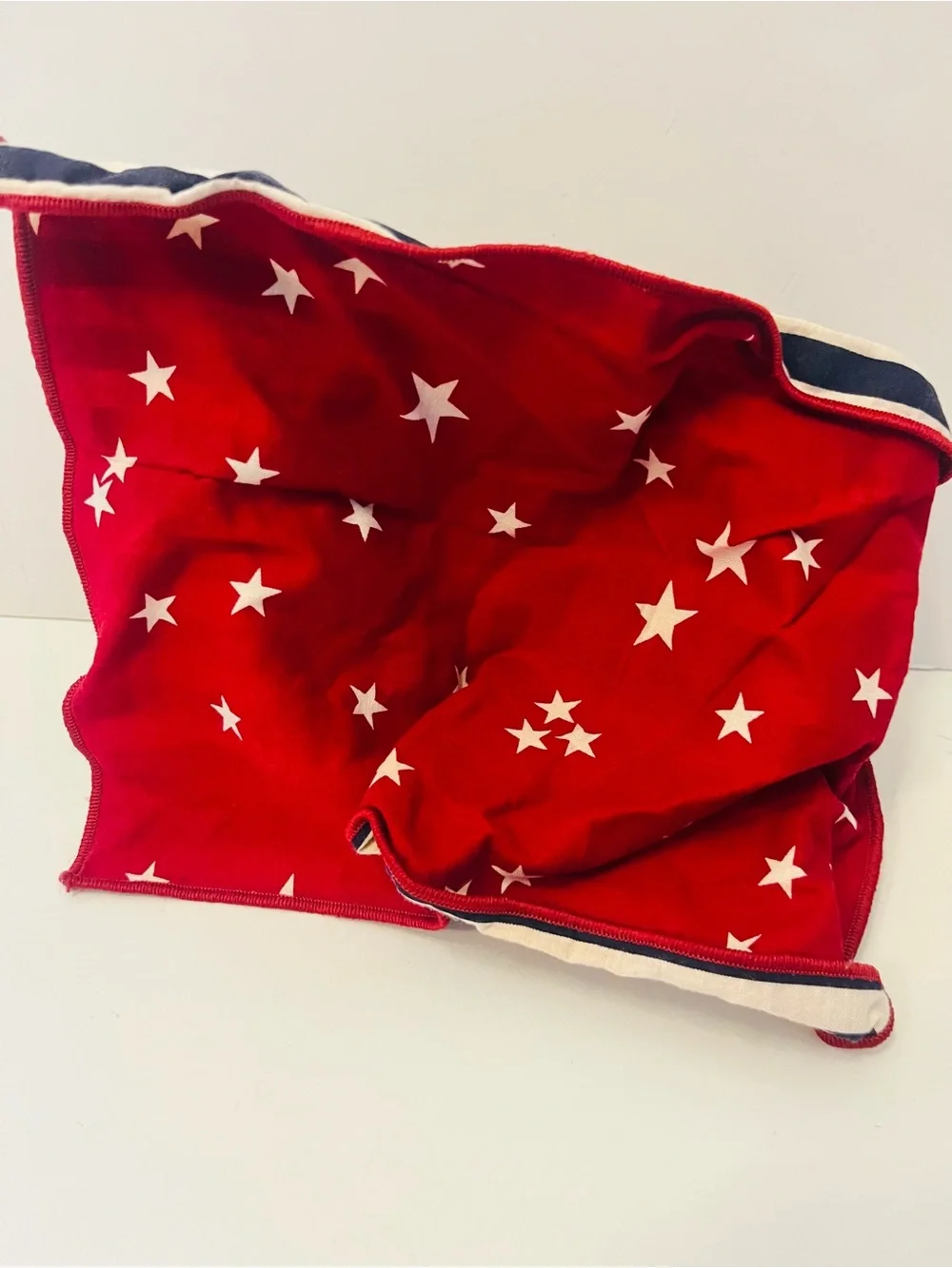 Peterboro God Bless America Musical Patriotic Round Basket Red White Blue Liner